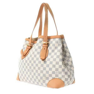 Louis Vuitton Tote White Azur Bag Damier Canvas White Hampstead